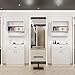 Salon Staion Hair Color Bar Organizers, Hair Color Rack, Barber Station Cabinet with Drawers & Adjustable Shelves, Wall Mounted Tube Storage Station for Salon Display, White