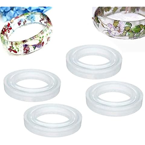 4 Size Silicone Bangle Mold Clear Round Bracelet Jewelry Casting Resin Mould (Normal) Cover