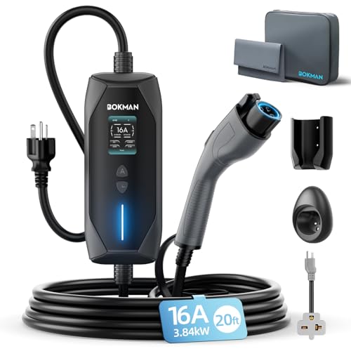 bokman Portable Level 2 & Level 1 EV Charger (240V,