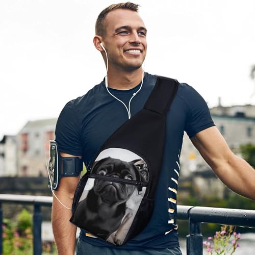 Morrales de chestbag negro con diseño cartoon miniatura 3
