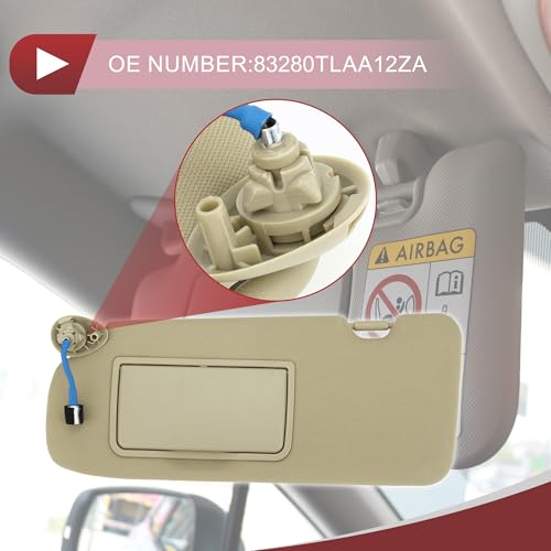 HEROFFIX 1 Pcs Car Sun Visor for Honda CR-V 2017-2019 Left Driver Side Sun Visor Assembly No.83280TLAA12ZA Beige Glass by HEROFFIX - Image 3