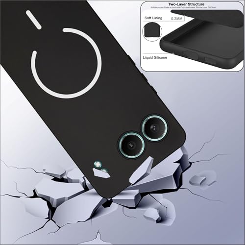 Image of SBMS Silicone Back Cover Case for OnePlus Nord 4 5G | Soft Micro-Fibre Lining Inside | Magsafe Print On Back Side Camera Protection Bump | Shockproof Case OnePlus Nord 4 5G (Black)