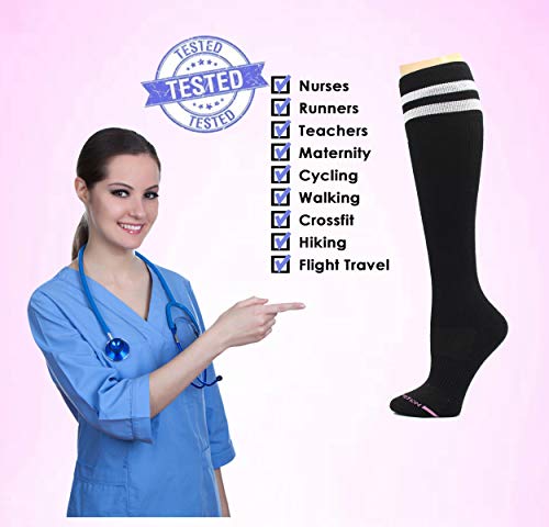 Image of Dr. Motion 3 Pairs Therapeutic Graduated Compression Women's Knee-hi Socks