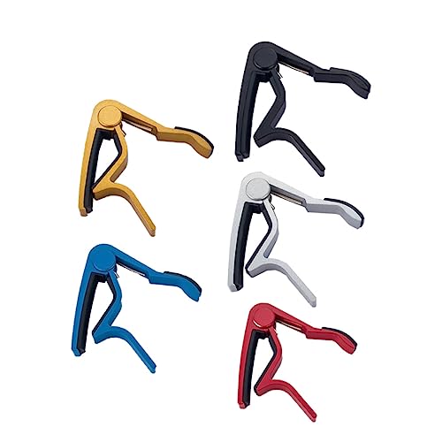LIFKOME 5 Pack Guitar Capo Clip on Tuner Change Tune Clamp for Acoustic Electric Guitar and Ukulele Random Color