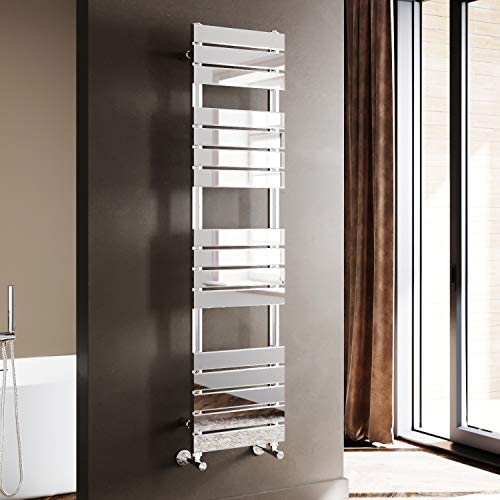 Image of ELEGANT Towel Radiator Bathroom Chrome Heated Towel Rail Modern Flat Panel Radiator Wall Mounted Ladder Rad 1600x400mm