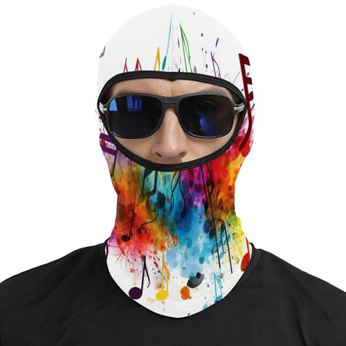 Pasamontaña térmico para hombre y mujer con estampado musical colorido, máscara facial para esquí, motocicleta y clima frío miniatura 3