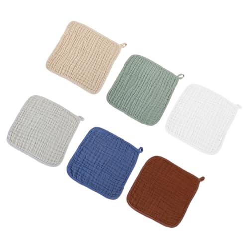 Homoyoyo 6 Piezas Toallas Muselina para Bebés Recién Nacidos Paños Absorbentes de Algodón Suave con Bordes Reforzados para Eructar y Limpiar Sensible