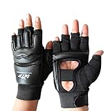 Runworld Guantes de taekwondo para hombres y niños, saco de boxeo, artes marciales, artes marciales, artes marciales, sparring, muay thai, entrenamiento, Muay Thai, guantes de piel sintética (negro,