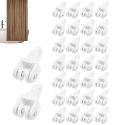 Rodillos de riel para cortinas, 30 veces, rodillo resistente para un deslizamiento suave en salas de estar, dormitorios, mamparas de ducha