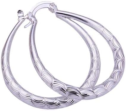 Lucare Women's 925 Sterling Silver U Shape Hollow Hoop Dangle Earrings Jewelry Gift 1