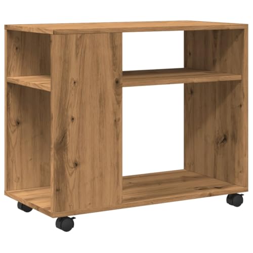 vidaXL Mesa Auxiliar con Ruedas Madera Roble Sonoma 70x35x60 cm