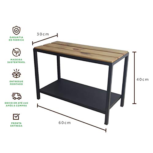 Sapateira Banco Organizadora Multiuso Strassis Design 60cm SD-5002 Cor: Preto