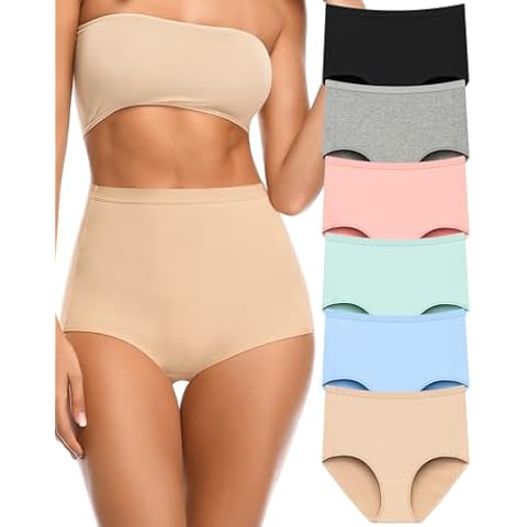 OLIKEME Womens High Waisted Underwear Cotton Postpartum Underwear Full Coverage Breathable Briefs Comfortable Panties Pack Cover