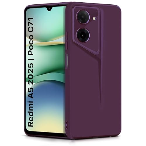 Image of WOW IMAGINE Slim Back Cover for Redmi A5 | Poco C71 | Blade Series Ultra Thin Case with Lightweight Design | Camera Protection | Soft Matte Silicone Flexible Mobile Case - Purple