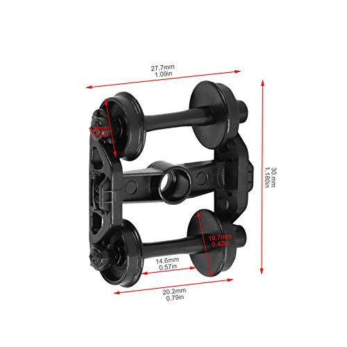 Roues de modélisme ferroviaire HO 1/87 plastique train bogie wagon miniature de rechange