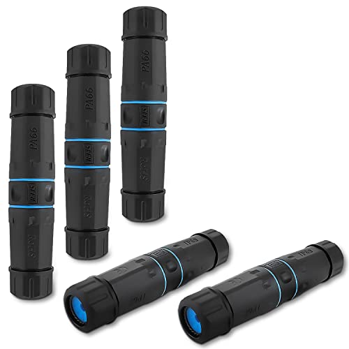 ZUZONG IP68 Waterproof RJ45 Coupler Shielded Pure Copper Ethernet Coupler - Outdoor LAN Cable Connector for Cat5/ Cat5e/Cat6/Cat7/Cat8 Ethernet Cable (Black 5 PCS Female)
