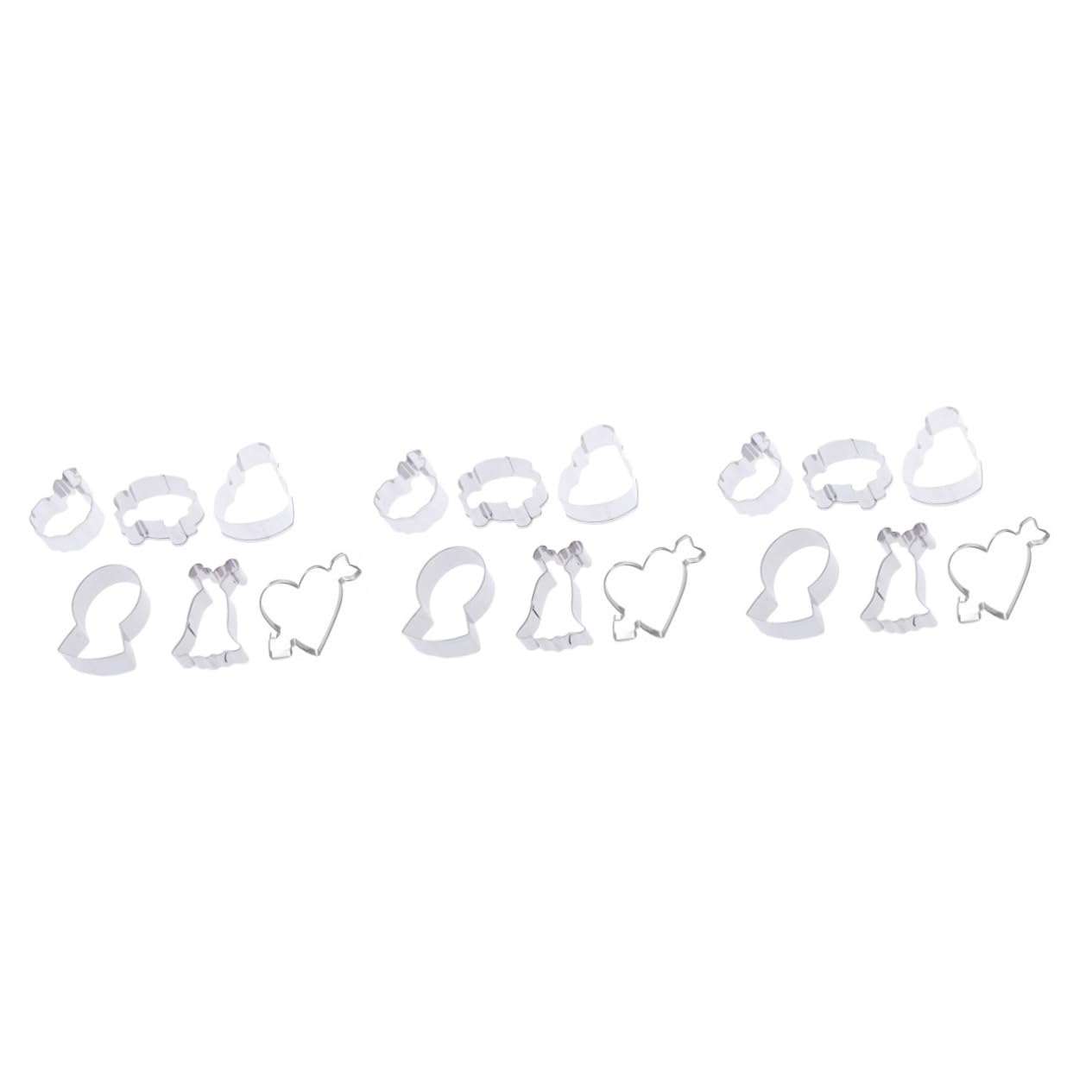 BESTonZON 18 Pezzi Da Sposa Biscotto Del Biscotto Formine Per Biscotti Cioccolato Panettone Peep Cookie Cutter Metallo Cesoie Cuore Del Biscotto Al Cioccolato Del