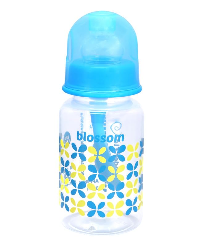 tender flo Blossom Blue 150ml Baby Feeding Bottle | Perfect for Newborns and Toddlers | Ideal for 0-5 Years | Comfortable Grip and Leak-Proof Design for Easy Feeding - Blue