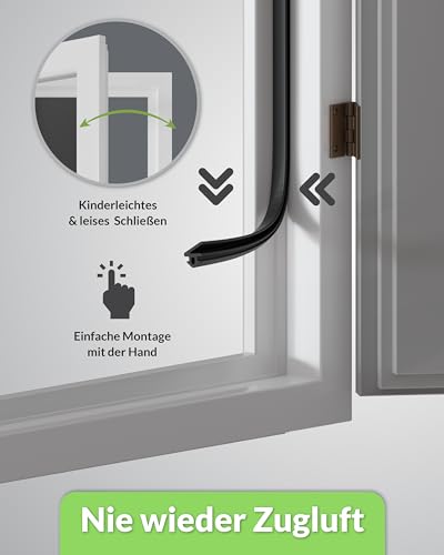RELAWI® Premium Fensterdichtung für Fenster aus Kunststoff oder als Türdichtung für Terassentüren Schalldämmend und als Kälte Dichtung |aus langlebigen TPE (S-1125, 10m)