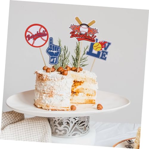 CIMAXIC 3 Conjuntos De Inserção De Bolo De Beisebol Topper De Cupcake Palhetas De Bolo De Feriado De