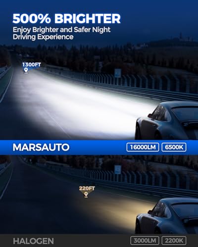Image of Marsauto M3A series fog light H11 white light 2-pack, 90000LM 800% Bright 6500K Cool White 60000+ Hours, 5 Min Plug-N-Play