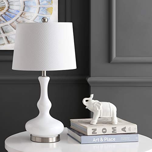 Lámpara de mesa moderna SAFAVIEH 26 pulgadas blanco/níquel miniatura 4