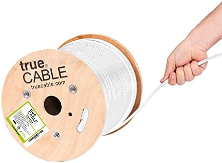trueCABLE Cat6 Outdoor, Shielded FTP, 500ft, UV Resistant, Aerial CMX Rated, Black, 23AWG Solid Bare Copper, 550MHz, PoE++ (4PPoE), ETL Listed, Bulk Ethernet Cable
