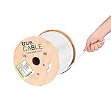 trueCABLE Cat6 Outdoor, Unshielded UTP, 500ft, UV Resistant, Aerial CMX Rated, White, 23AWG Solid...
