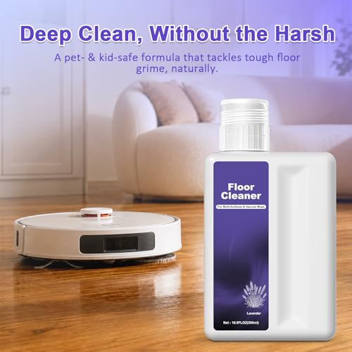 Image of Floor Cleaning Solution Compatible With Dreame Cleaning Solution, Rich, Long-lasting, Floor Cleaner for All Robot Vacuum and Wet /Dry Vacuum Cleaners (Lavender, Total 1 L)