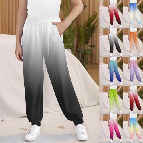 Girls Boys Gradient Sweatpants Casual Elastic Waist Joggers Loose Athletic Track Pants with Pockets for Kids 3-15 Years2