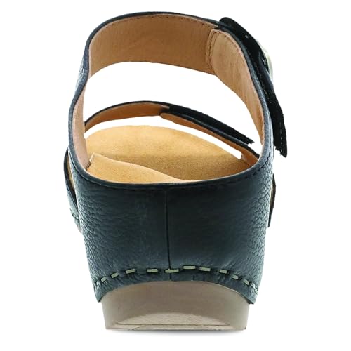 Image of Dansko Tanya Slip-On Wedge Sandal for Women - Cushioned, Contoured Footbed for All-Day Comfort and Support - Hook & Loop Strap with Buckle Detail - Lightweight Rubber Outsole