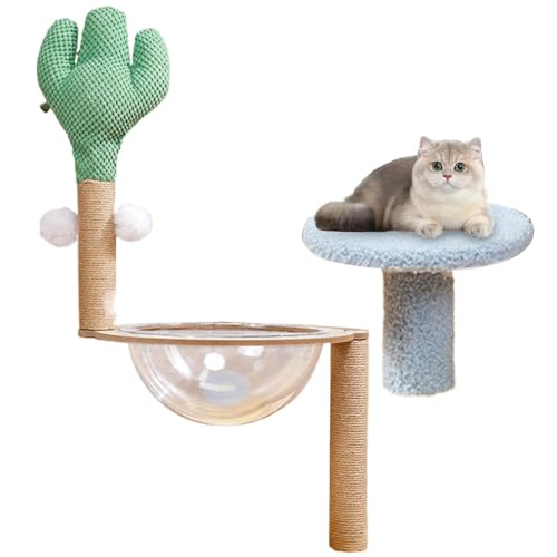 Cat Climbing Tree, Cactus Cat Activity Center, Interactive Cat Tree Playhouse, Removable Cat Climber Stand, Cat Tree With Scratc