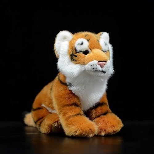 HCGX Peluche de Tigre de Bengala Realista de 28 cm, Cachorro de Tigre de Peluche Suave, Lindo Animal de Peluche, Regalo for Amantes de los Animales.