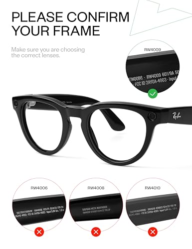 Image of Mryok Replacement Lenses Compatible with Ray-Ban Meta Headliner RW4009 50mm / Gen 2 RW4013 50mm Smart Glasses, HD Polarized