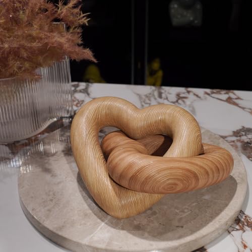 Guichifun Couple Gifts Modern Heart Decor - Resin Heart Sculpture Chain Decoration Love Statue Farmhouse Décor Valentine'S Day For Husband Wife Wedding 6.25 X 6.25 X 9.5 Inch thumb #3