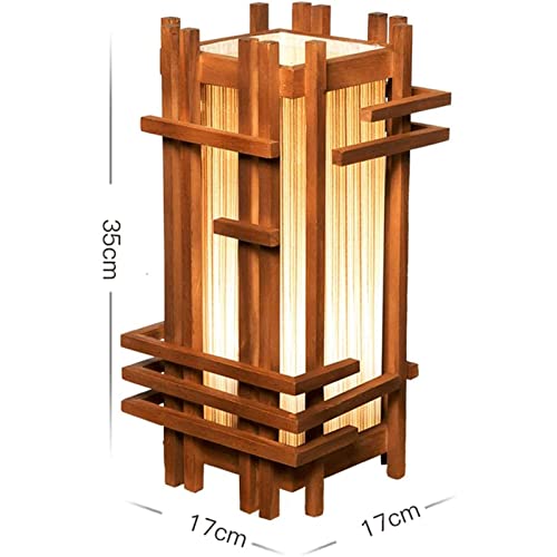 Lámpara de pie estilo japonés de madera maciza para salón y dormitorio 6