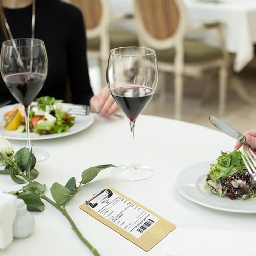 PATIKIL Holz Rechnungspräsentator Gästebuch Kellner Notizblock Für Cafés Restaurant 8\ x 4\ (Beige) 10Stk