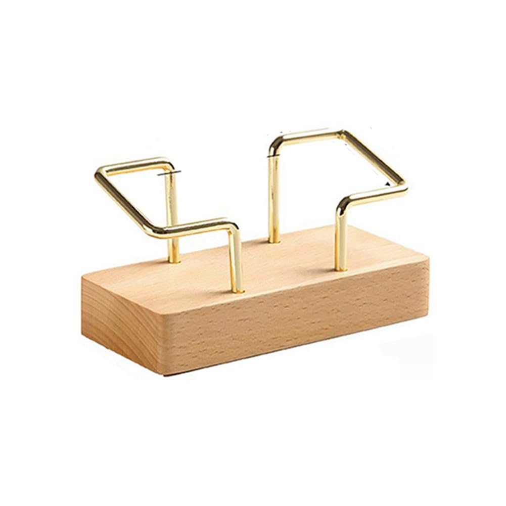 Turodeuo 1 PCS Business Card Holder Organizer Office Desk Display Stand Memo Counter Accessories Tabletop Shelf Home,Beech Wood Color