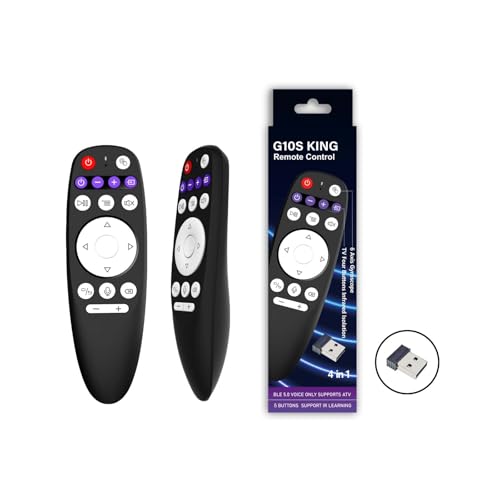 BOXPUT G10S King Air Mouse, Mando a Distancia Voz Bluetooth, 2.4 G Control Remoto Inalámbrico con Giroscopio de Eje, para Android TV Box, TV Stick