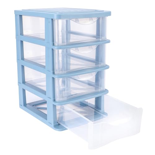 Rangement de bureau en plastique transparent à 4 tiroirs pour stopper le désordre