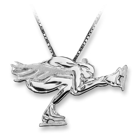 Jewel Spinning ice skater pendants - MIKELART