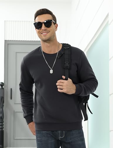 TACVASEN Men's Crewneck Sweatshirt Warm Sherpa Lined Sweatshirts Heavyweight Long Sleeve Underwear Winter Fleece Pullover - Image 5