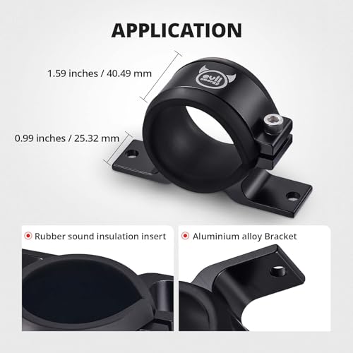 Image of EVIL ENERGY 50mm Fuel Filter Mounting Bracket, Fuel Pump Clamp Holder Black (Pack of 2)