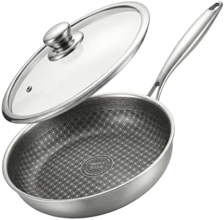 Frigideira Antiaderente Em Aço Inox Corpo Triplo 28cm 2,6L Com Ta...
