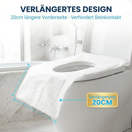 Toilettenauflage Einweg, Einweg Toilettensitzbezug, wc Auflage für Unterwegs, 40 Stück Toilettenauflage Für Unterwegs, Toiletten Abdeckung für Unterwegs, Weiß