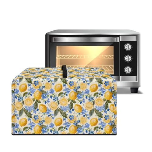 Image of Microwave Oven Cover Protective Kitchen Appliance Dustproof Cover Stain-Resistant Air Fryer Toaster Oven Protector Countertop Decorations, S, Lemon Flower