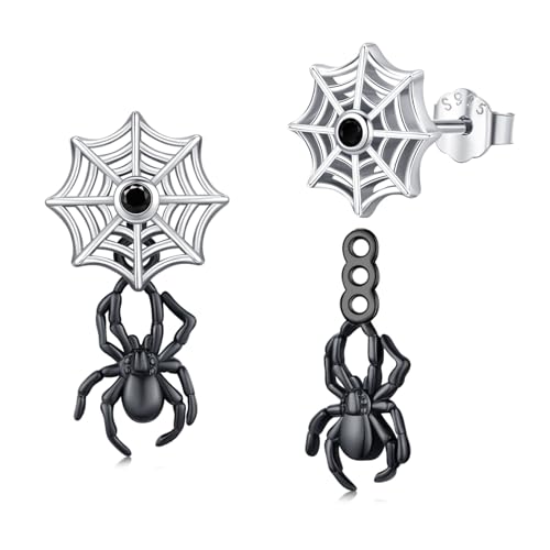 Hypoallergenic Raccoon/Panda/Black Cat/Spider/Schnauzer/Fox Earrings for Women 925 Sterling Silver Animal Stud Earrings Jewelry Birthday Christmas Gifts for Animal Lovers Friends Sister