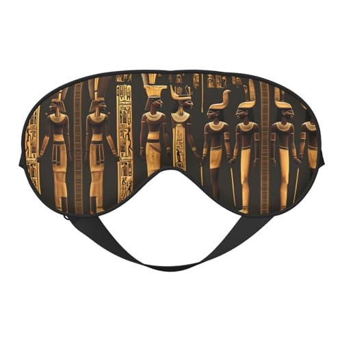 古代エジプトの象形文字プリントスリープマスク、ナイト目隠し、女性、男性用のソフトアイシェードカバー、旅行のお昼寝瞑想用
