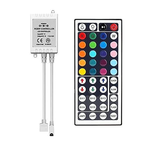 Vrabocry DC 12V Max 6A 44Key 1Port RGB LED IR Remote Controller with Controller Box for SMD 5050 3528 RGB LED Strip Lights