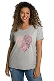 Cuello redondo Ulla Popken T-Shirt, Fingerabdruck-Herz, Classic, Rundhals, Halbarm Camiseta, Gris Claro, 56 para Mujer